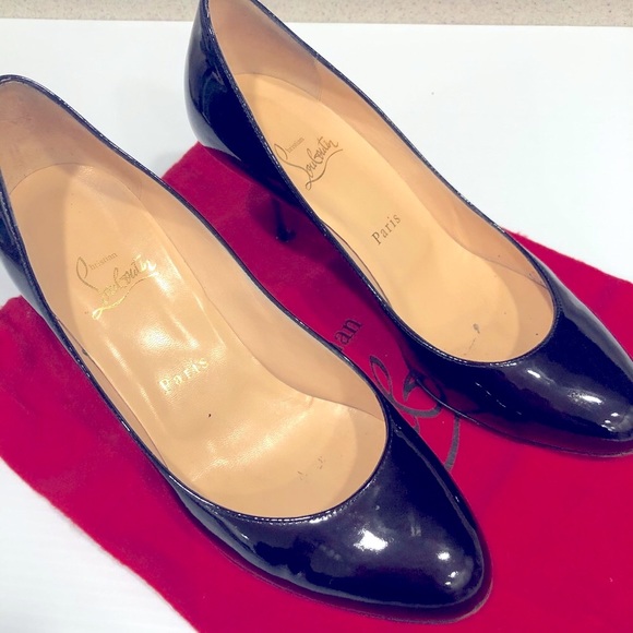 Christian Louboutin Black Patent Heels Red Bottoms Size EU 39 - Picture 13 of 13